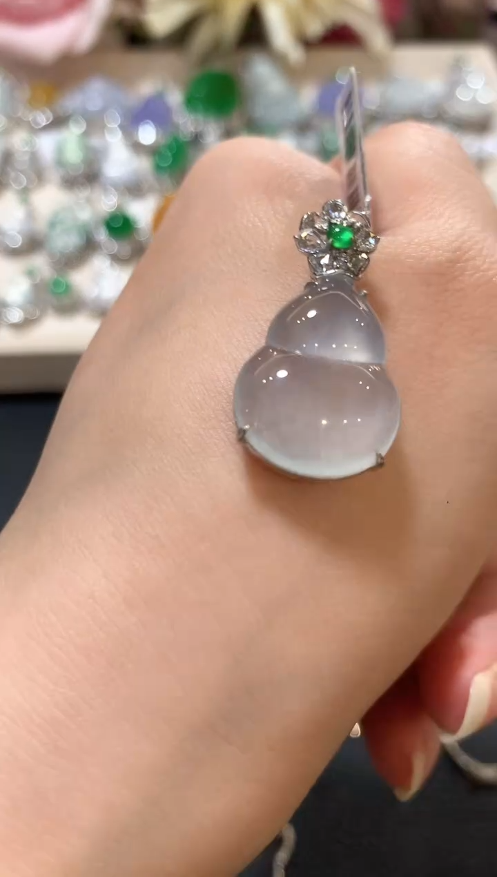 吊坠(不含链)18K金镶嵌翡翠z79  