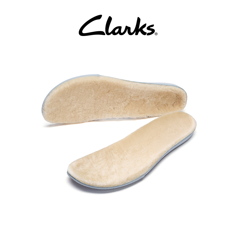 Clarks其乐舒绒款三瓣鞋系列羊毛鞋垫透气吸湿稳定支撑柔软缓震女