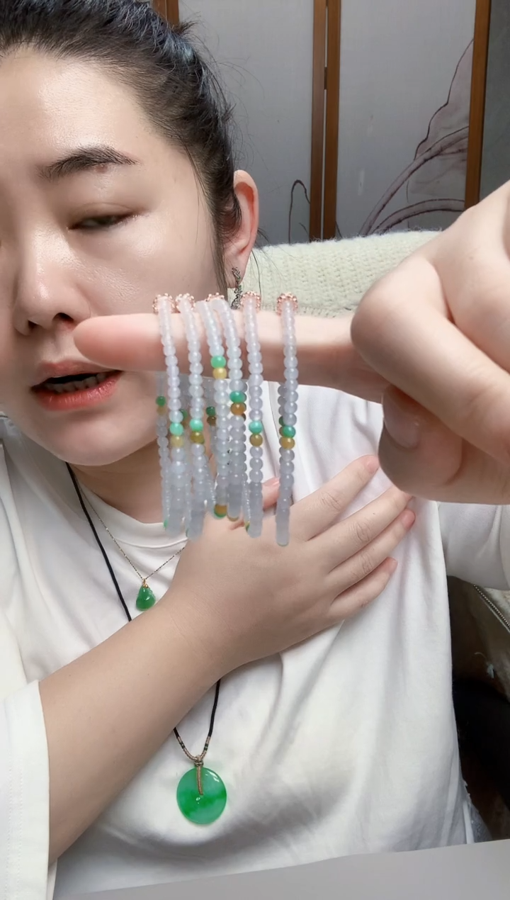 颈饰未镶嵌翡翠翡翠珠珠手串单圈多样性发货