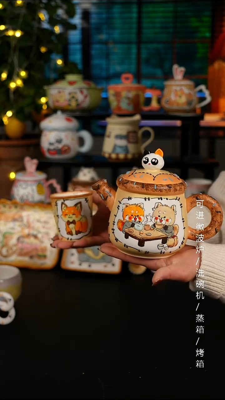 陶瓷便携款景德镇高温釉下彩纯手绘创意瓷