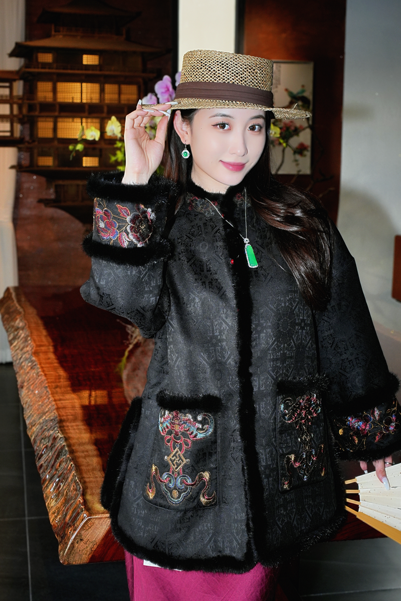 蓝大【星漾​​​】新中式桑蚕丝外套5616