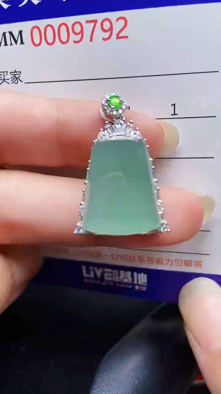 颈饰银S925镶嵌翡翠9792
