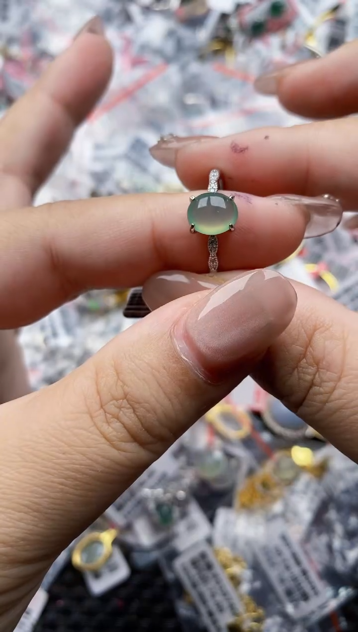 【闪购商品】翡翠戒指银S925镶嵌333333---7