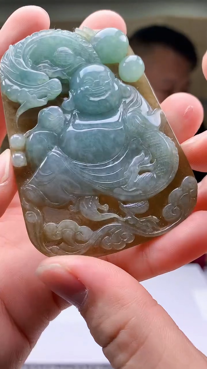 【闪购商品】定制翡翠未镶嵌4969bb-毛货挂件148