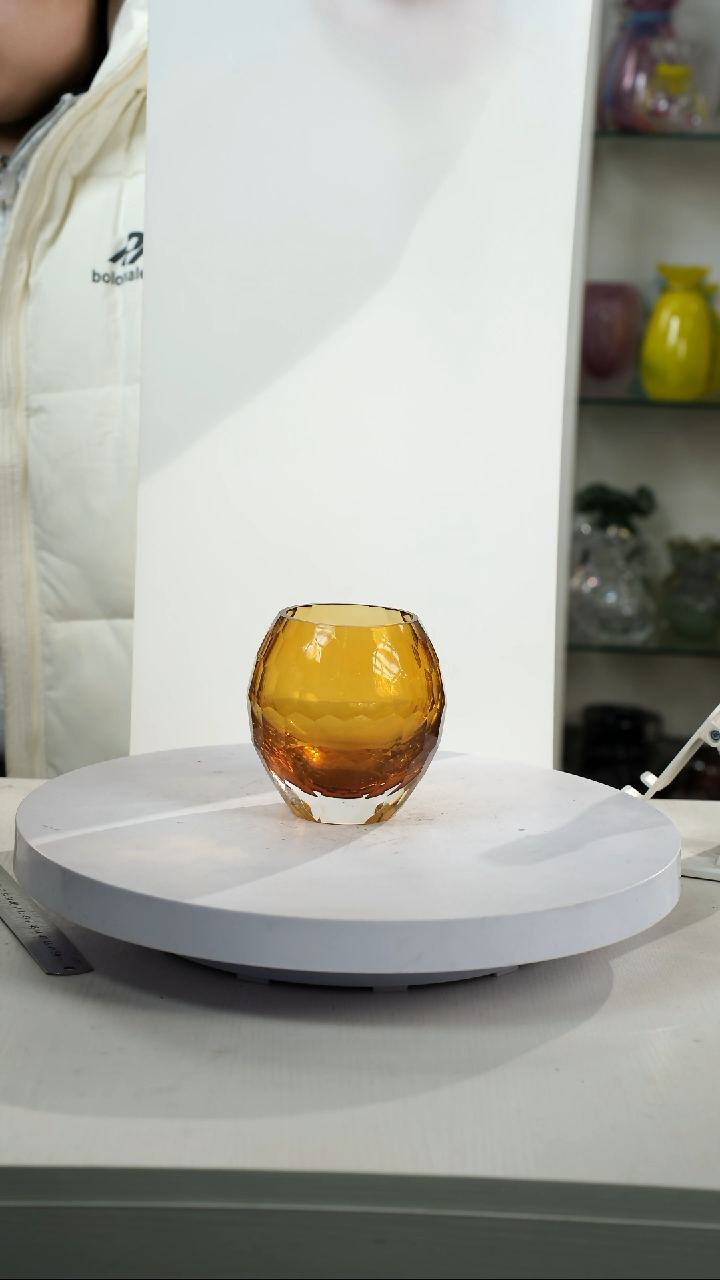 【闪购商品】琉璃【弘扬】高14轻奢琉璃花器正常手工痕迹