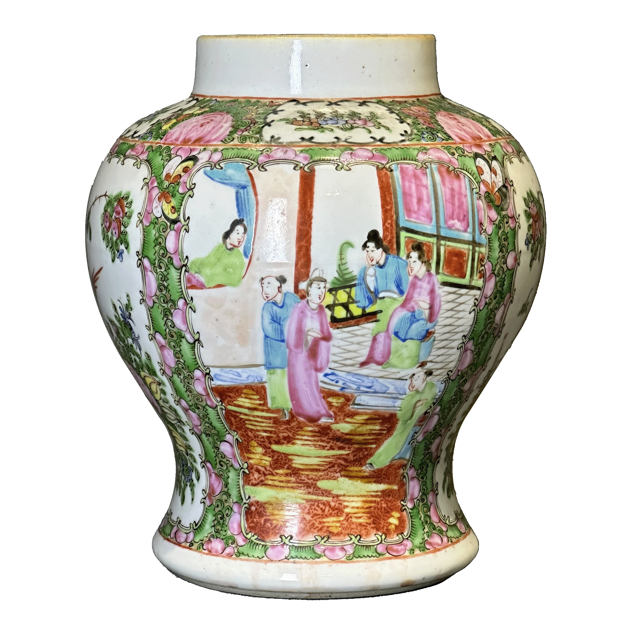 25200423y广彩人物故事纹将军罐