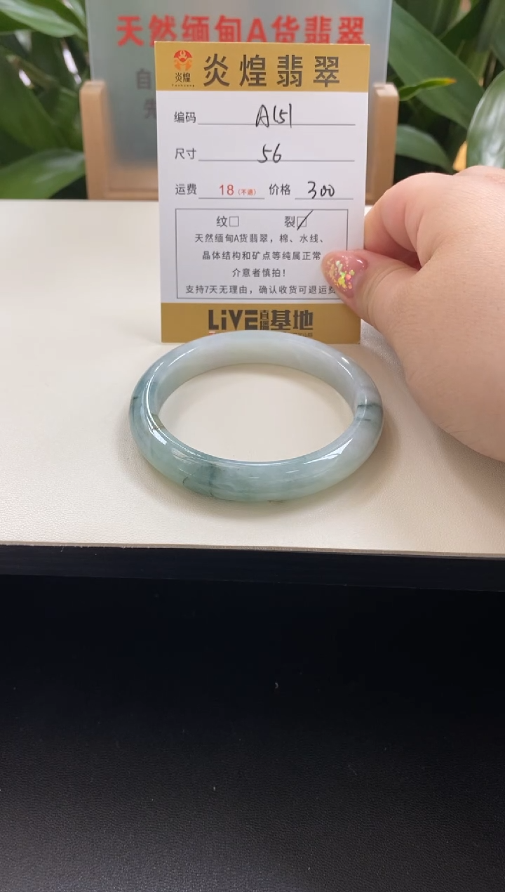 未镶嵌手镯翡翠56圈口编码a151