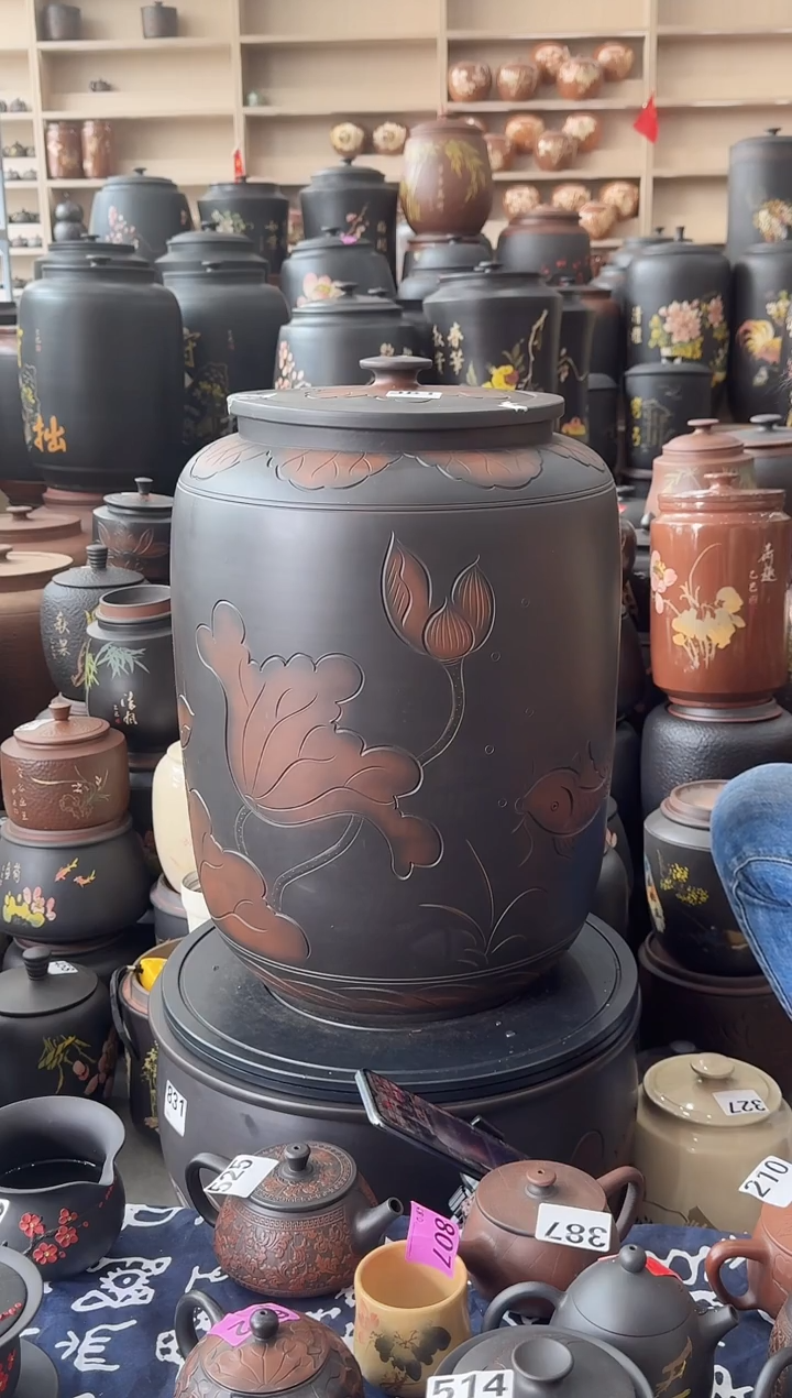 罐瑕疵茶缸高50cm荷花   009