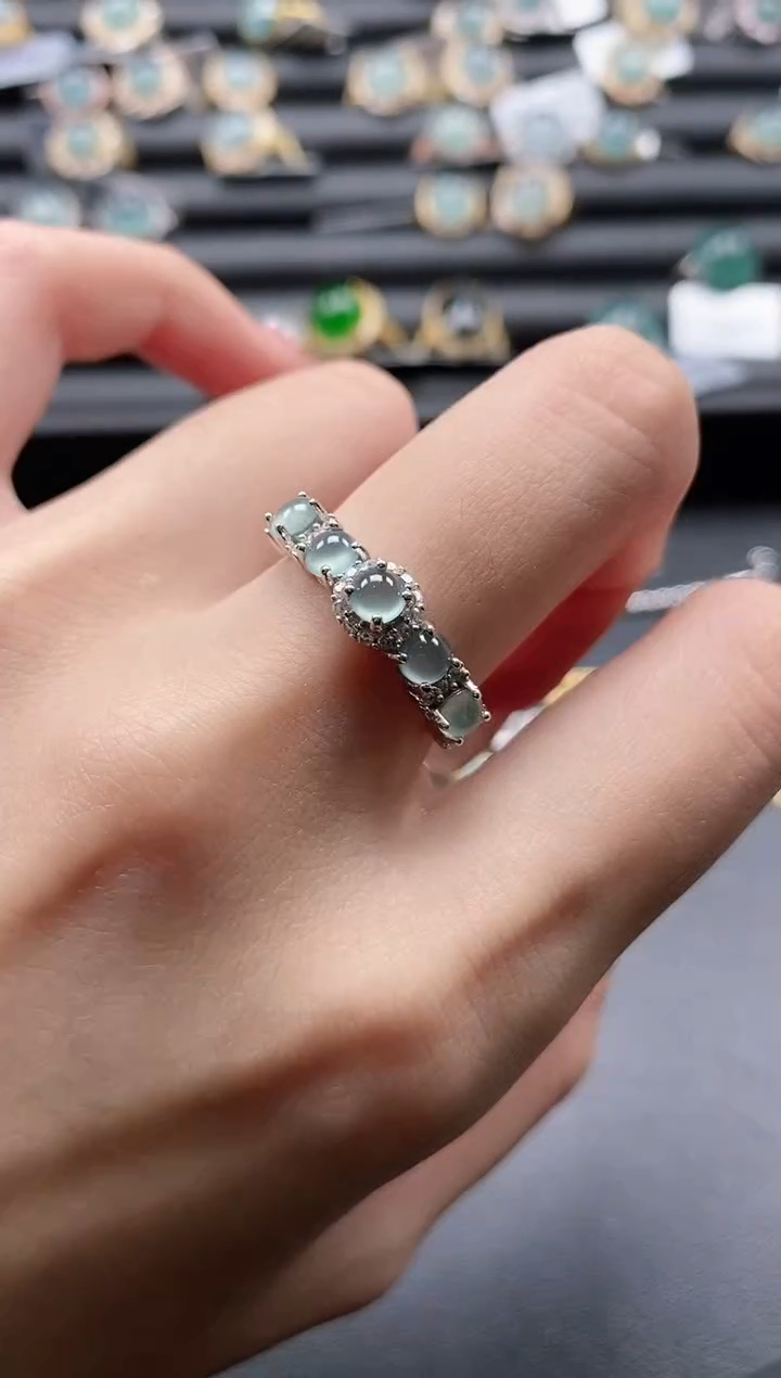 【闪购商品】翡翠戒指银S925镶嵌51511-5