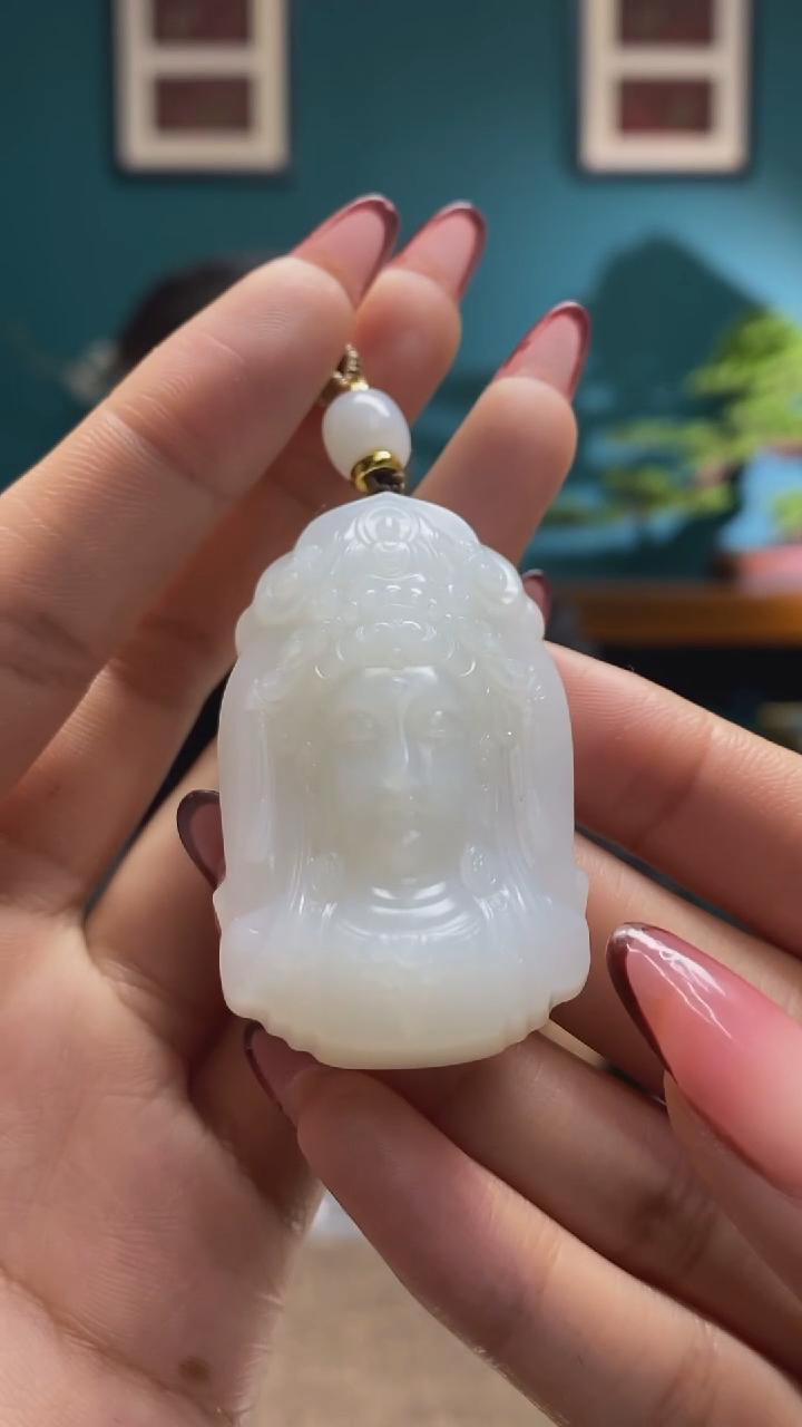 【闪购商品】和田玉颈饰未镶嵌和田玉观音佛手吊坠多人703022#
