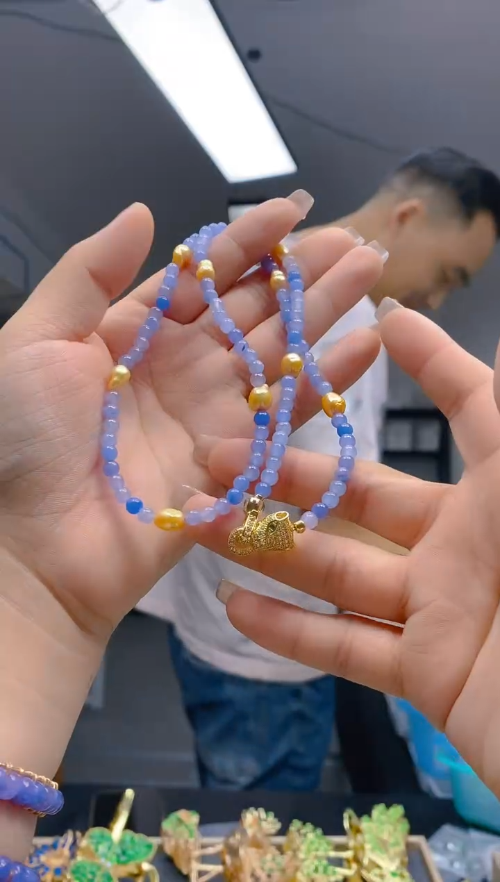 【闪购商品】翡翠耳饰合金232翡翠锁骨链