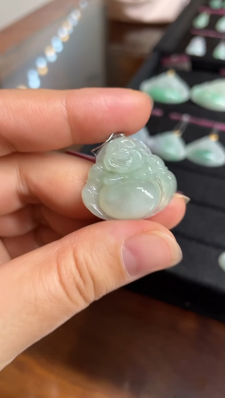 【闪购商品】翡翠颈饰18K金镶嵌佛公