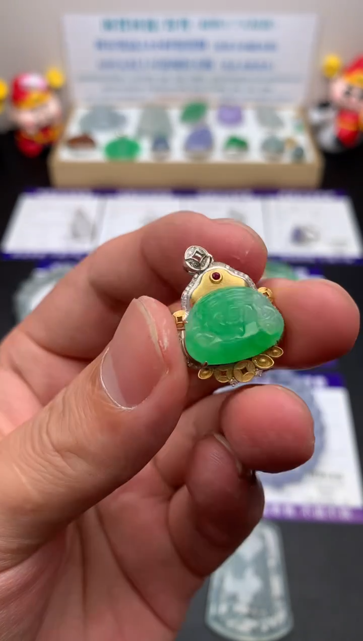 【闪购商品】定制翡翠18K金镶嵌模式推广期24小时鉴赏期