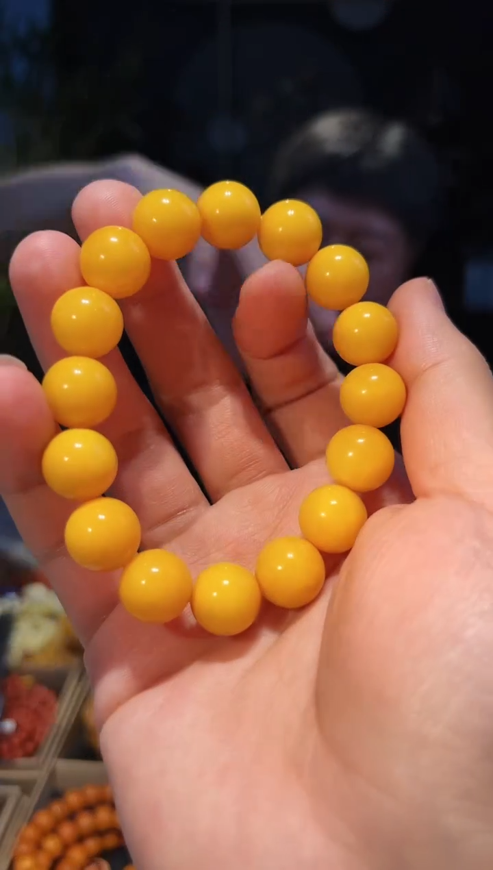 未镶嵌蜜蜡手串13+单圈