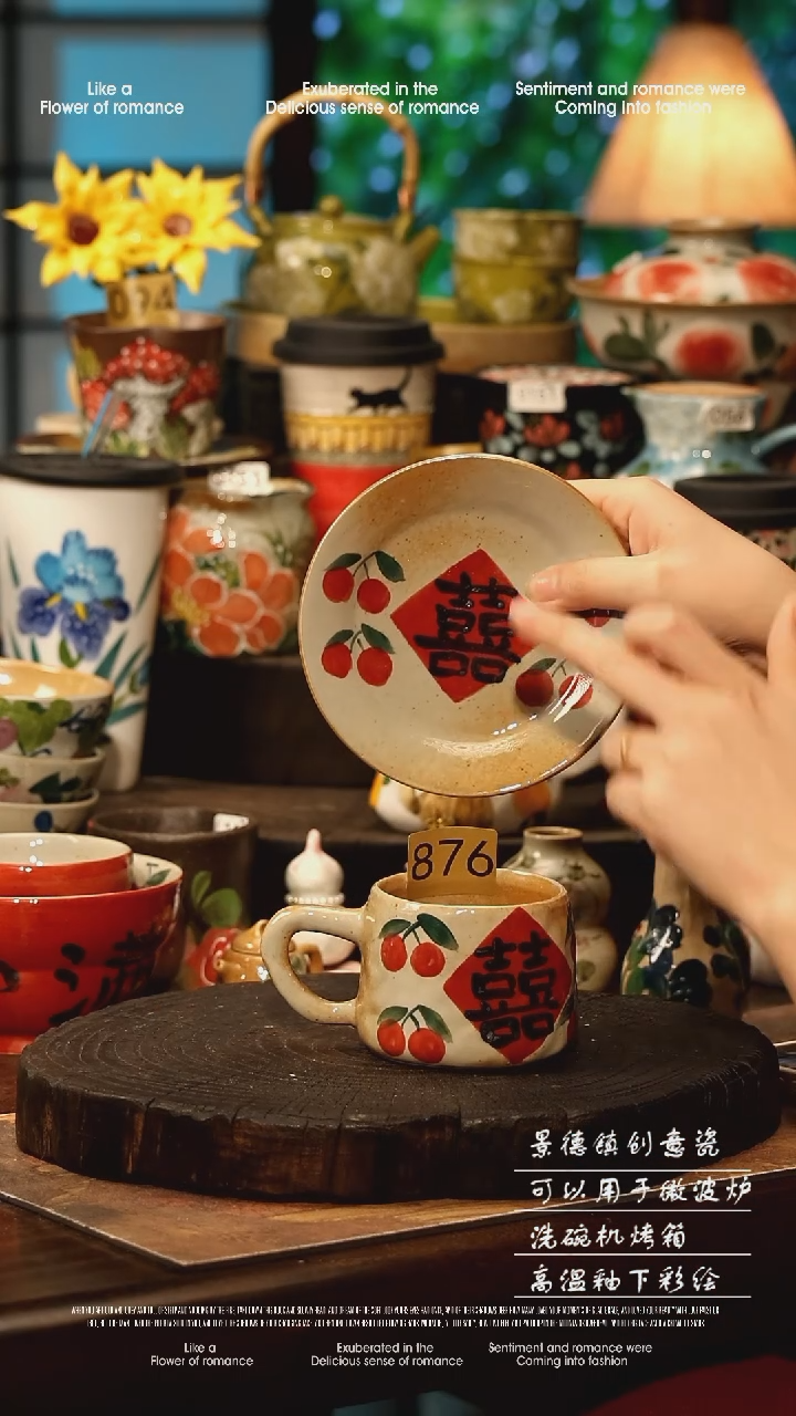 陶瓷景德镇高温釉下彩手工手绘款式