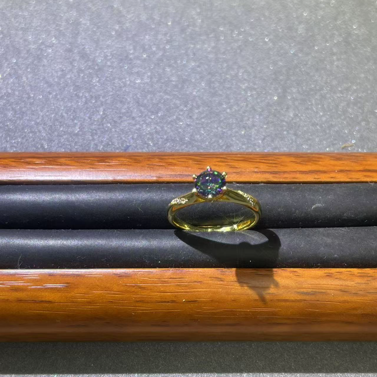 s7145黄托六爪开口戒指多样性发货