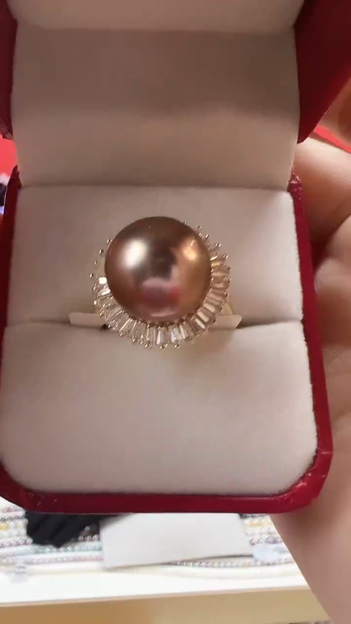 【闪购商品】淡水珍珠戒指未镶嵌太阳花紫珠戒指