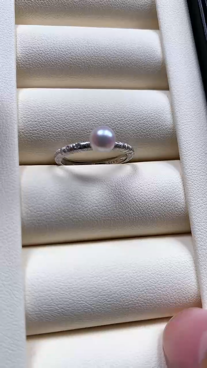 【闪购商品】海水珍珠戒指银S925镶嵌简单款珍珠戒指