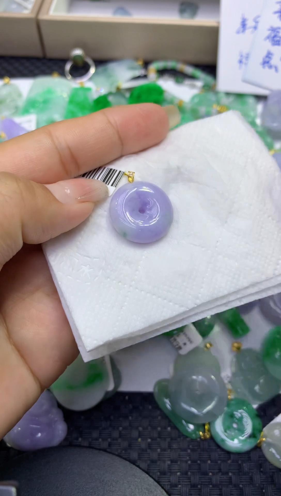 颈饰18K金镶嵌翡翠天然缅甸A货翡翠