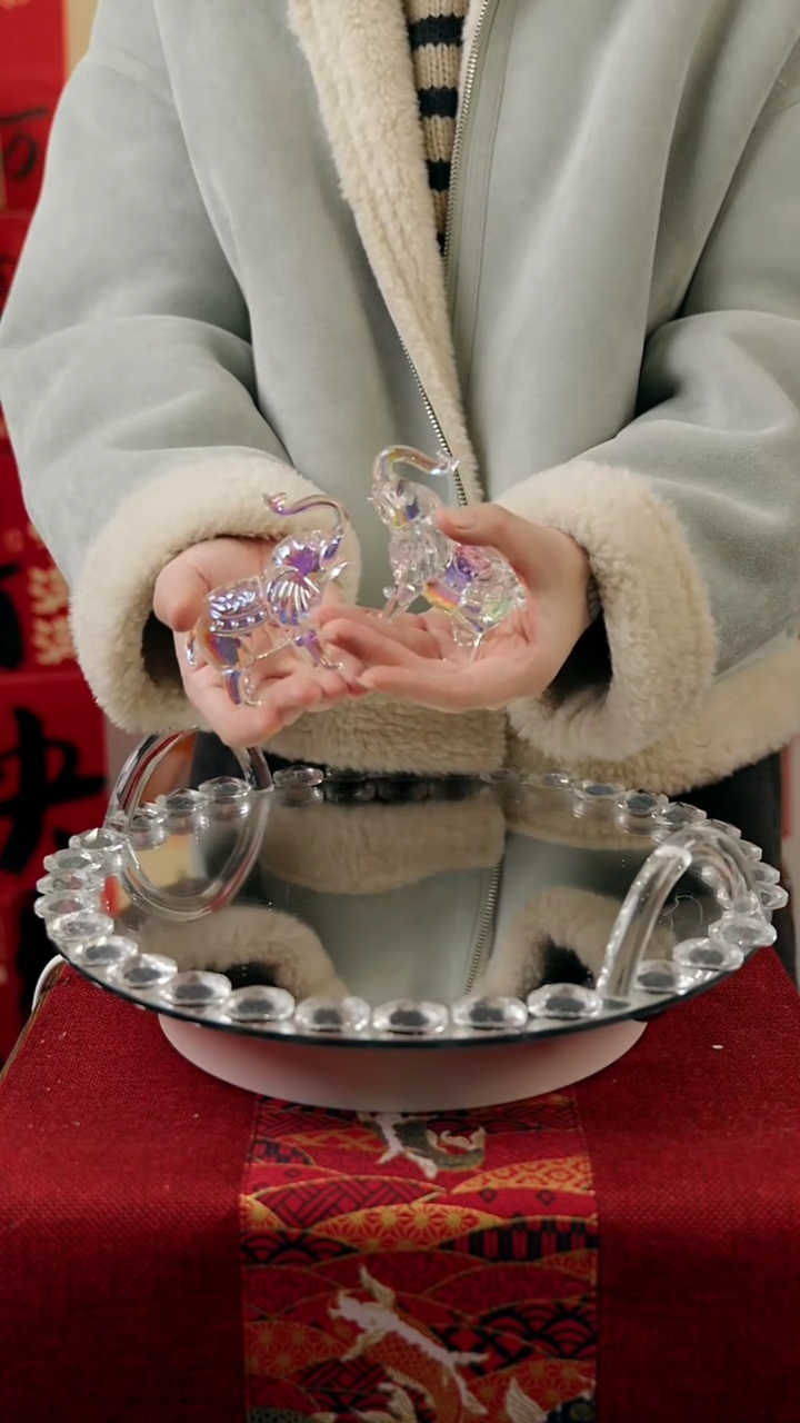 【闪购商品】琉璃炫彩大象摆件一对
