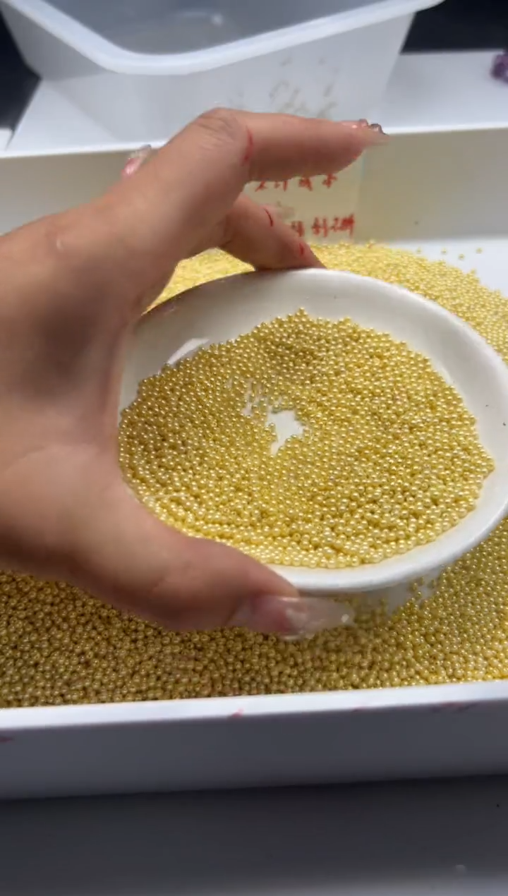 未镶嵌拼合珍珠（马贝珠）颈饰w272香槟金2mm*100颗