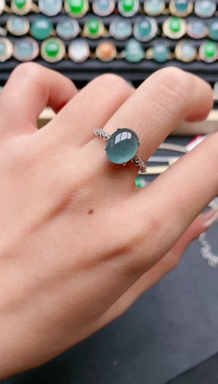 【闪购商品】翡翠戒指银S925镶嵌111111