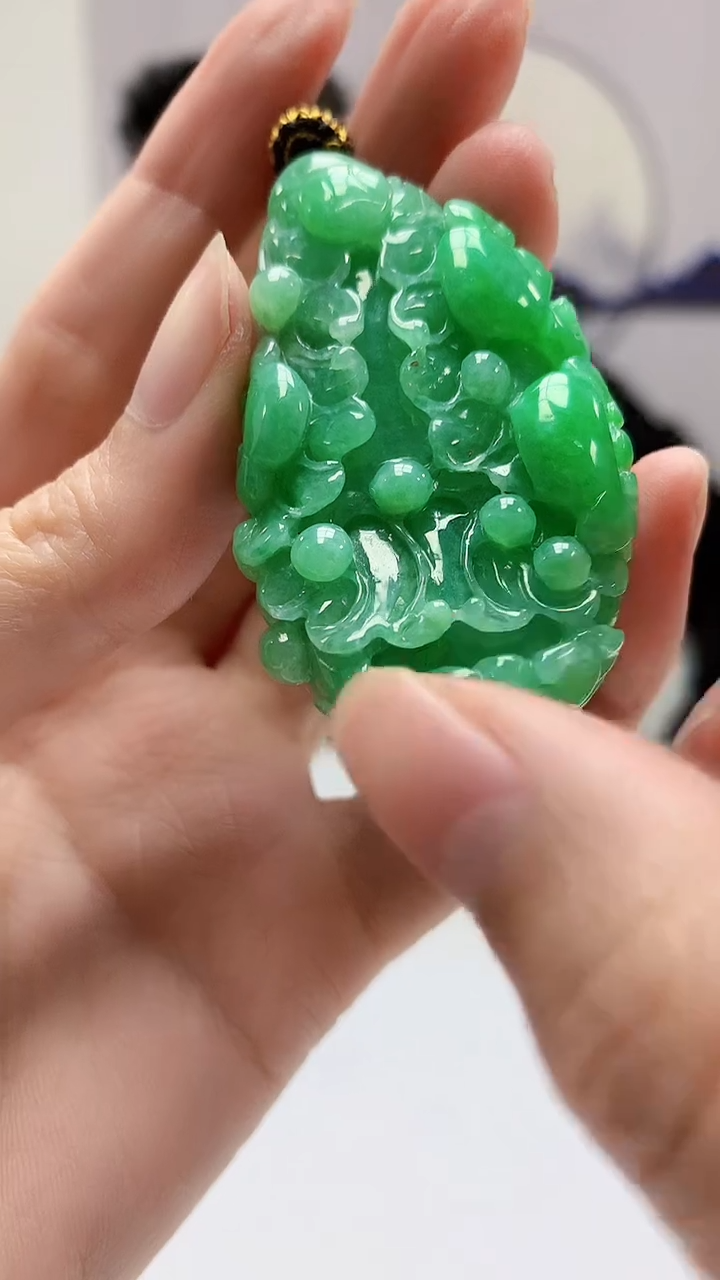 【闪购商品】定制翡翠未镶嵌4969zm-毛货挂件白菜159