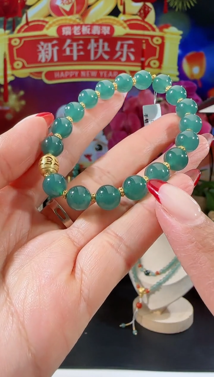 【闪购商品】翡翠手串银S925镶嵌手串多样性发一