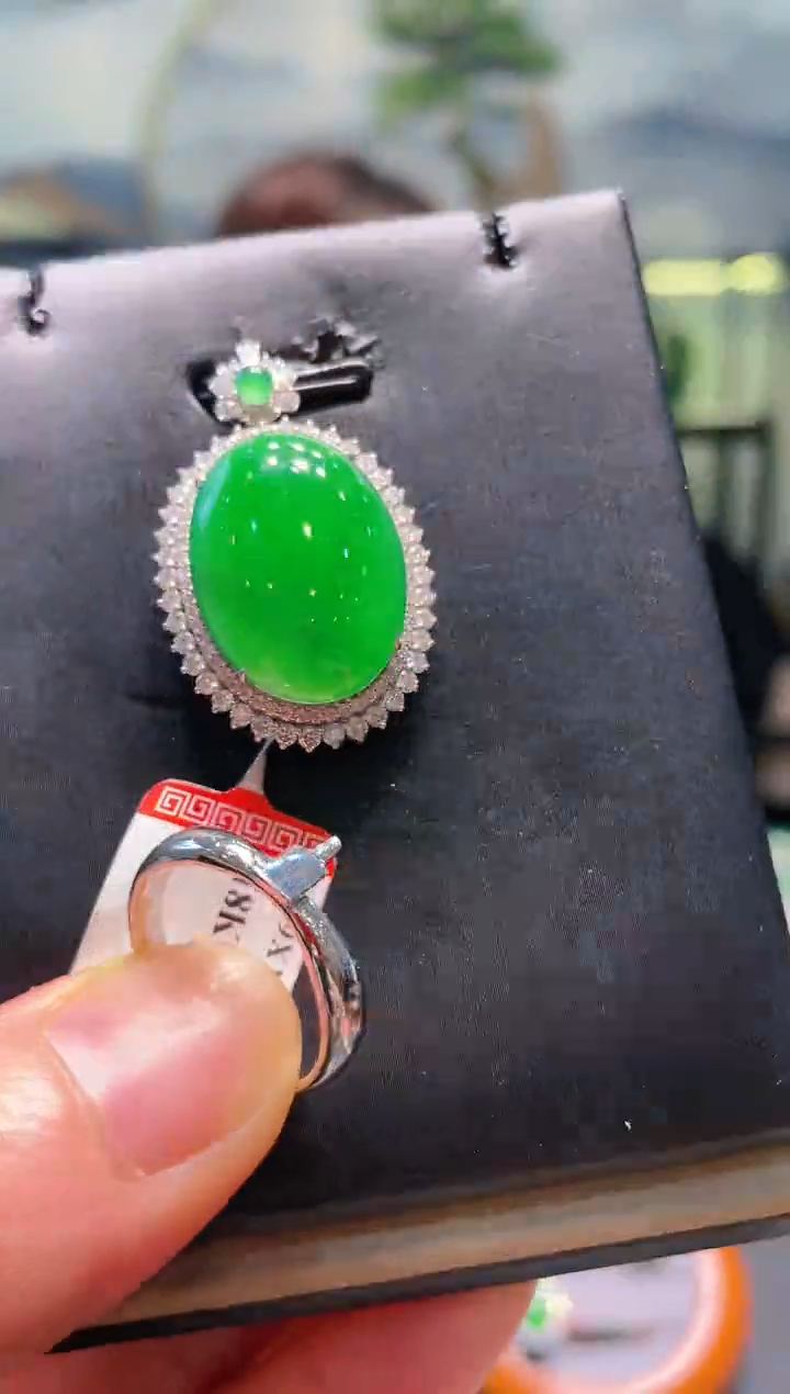 【闪购商品】翡翠颈饰18K金镶嵌A48两用