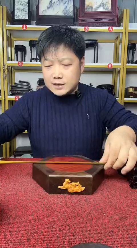 木非洲黑檀底座六角底座17*4.5CM