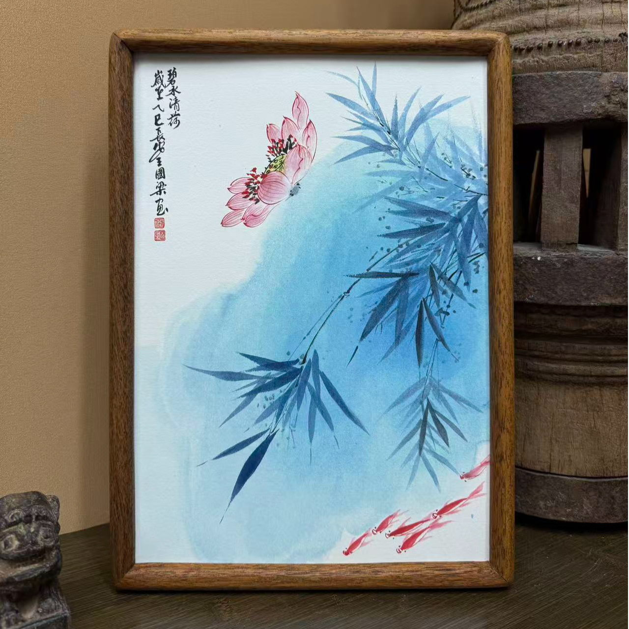 《碧水清荷》23×32花鸟装饰画