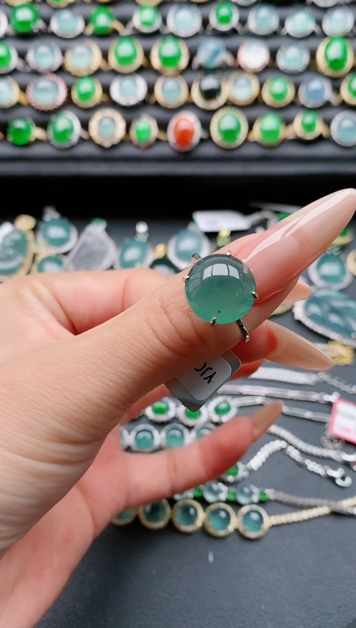 【闪购商品】翡翠戒指银S925镶嵌1111