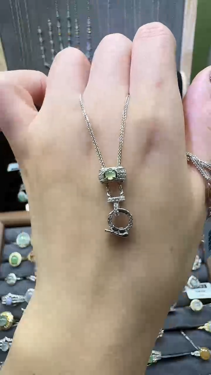 银S925镶嵌戒指翡翠链子22