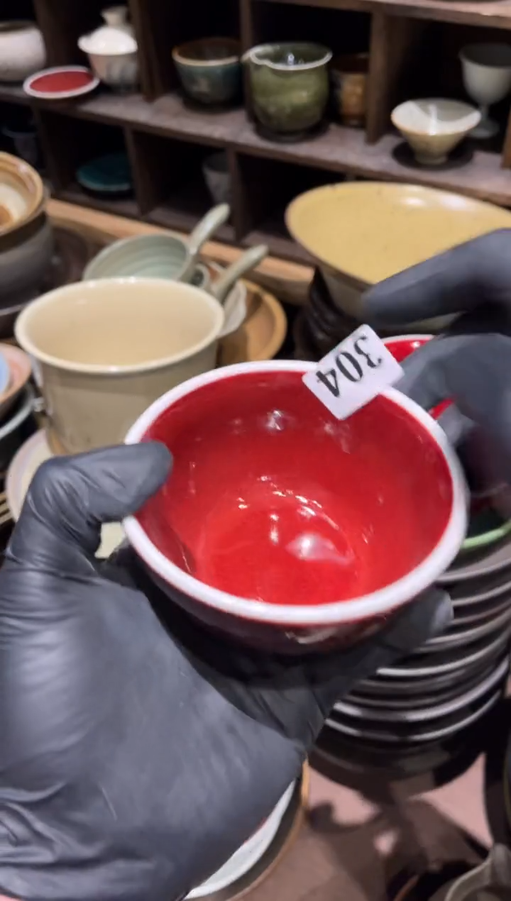 【闪购商品】瓷片304钧红聚光灯小碗