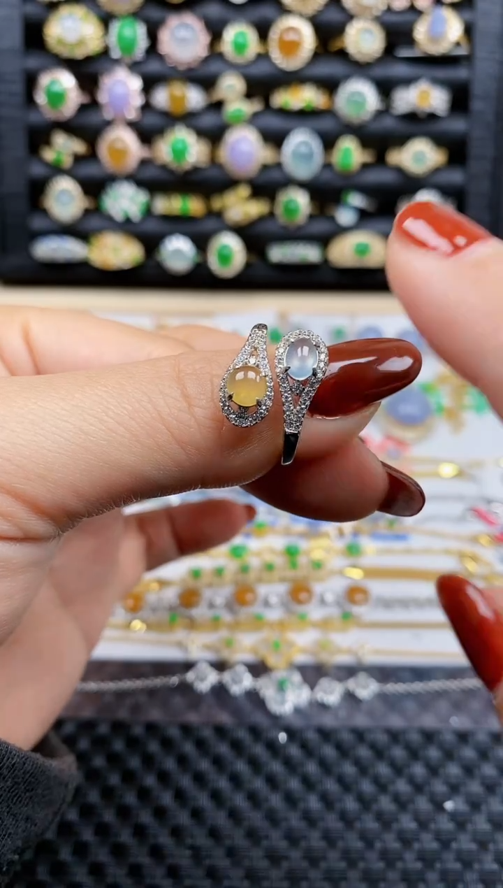 银S925镶嵌戒指翡翠296