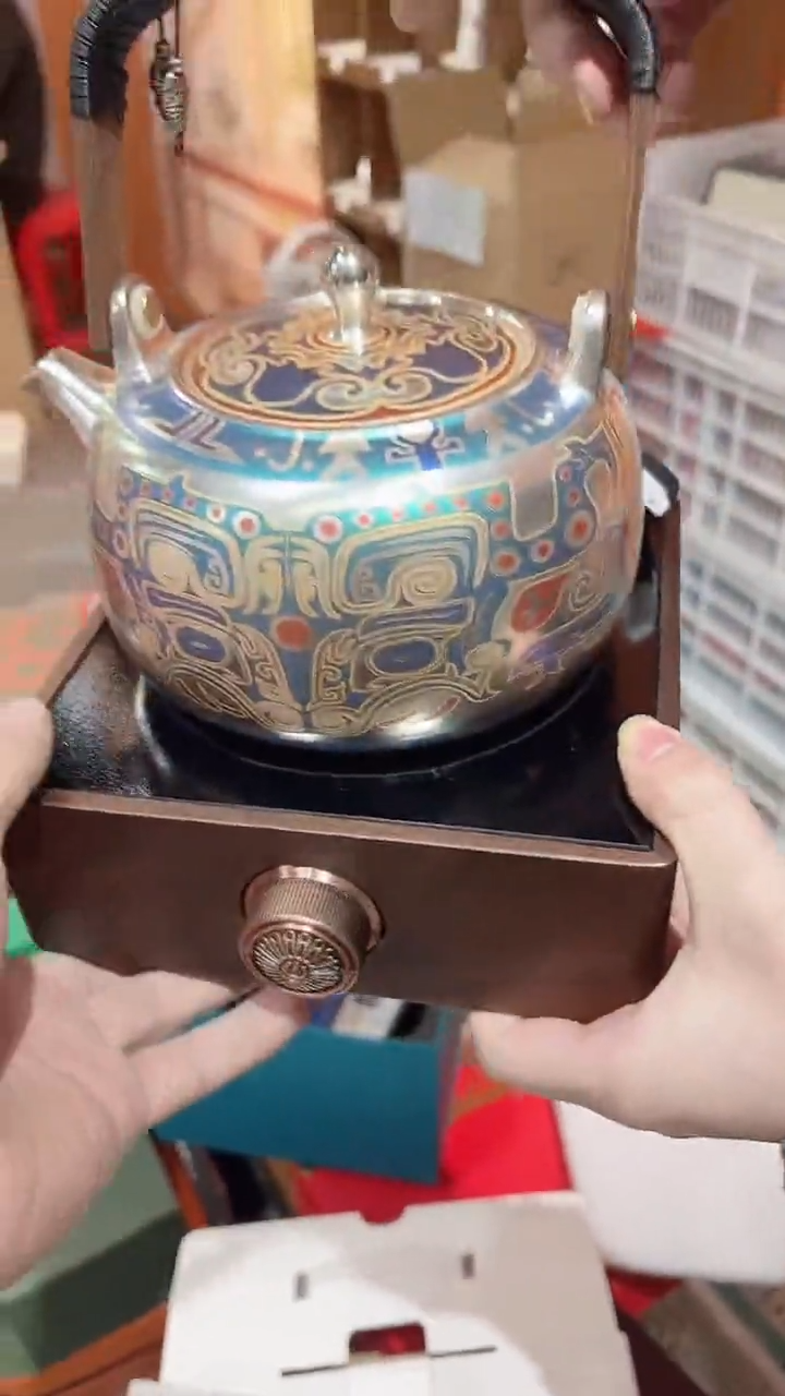 瓷片德艺茶器直播间@@1升提梁壶+电陶炉