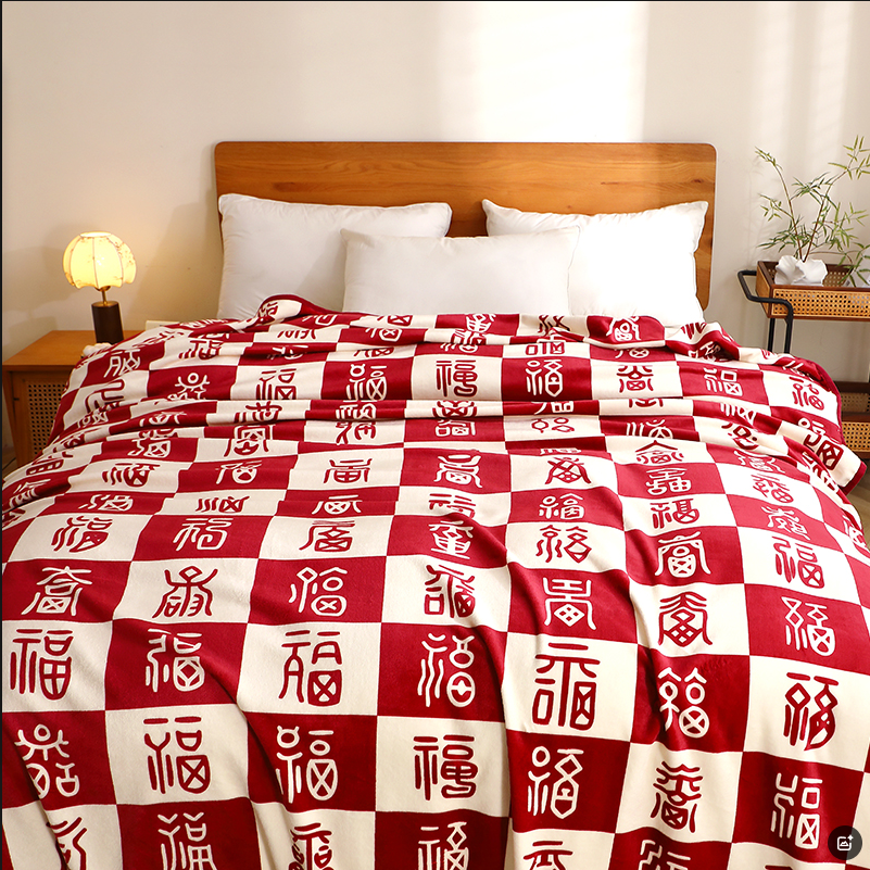 法兰绒毛毯新中式休闲宿舍床单 可当儿童床单 智7