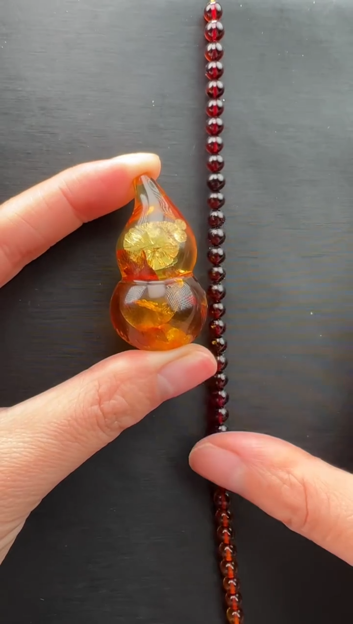 琥珀颈饰未镶嵌吊坠