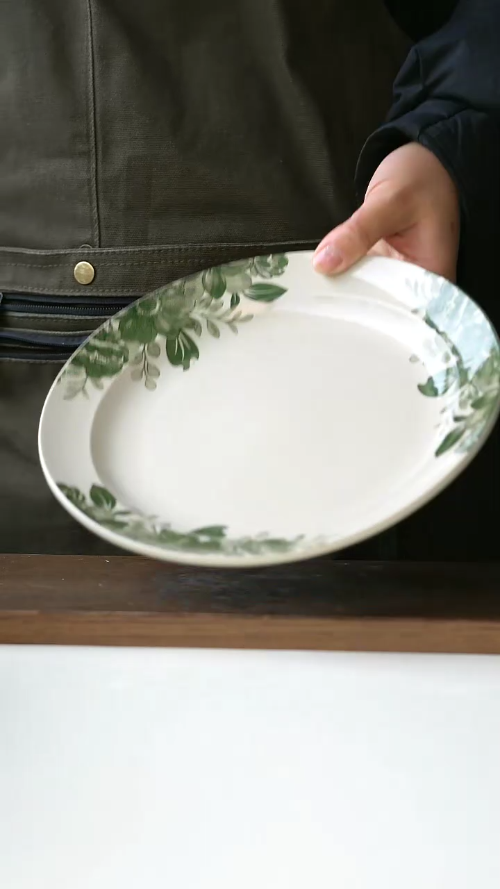 【闪购商品】陶瓷微瑕中古复刻绿花朵@4-2@