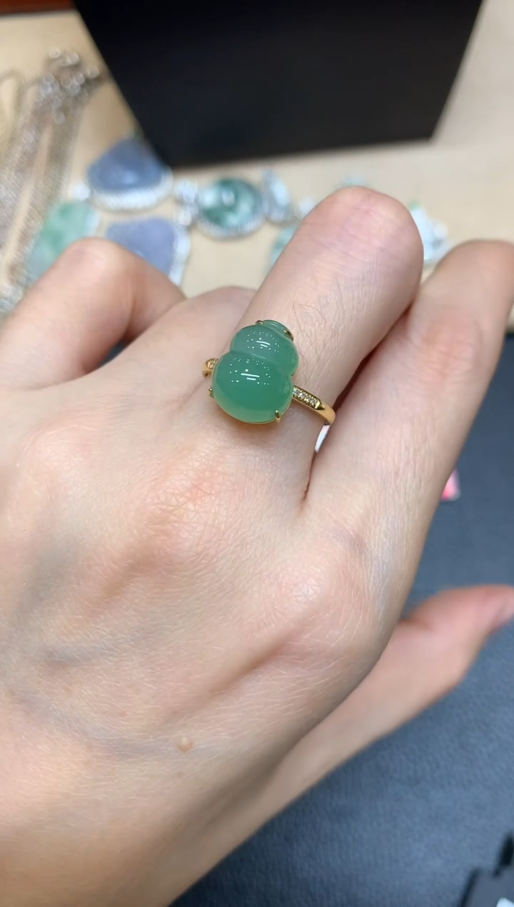 【闪购商品】翡翠戒指18K金镶嵌【无服务费