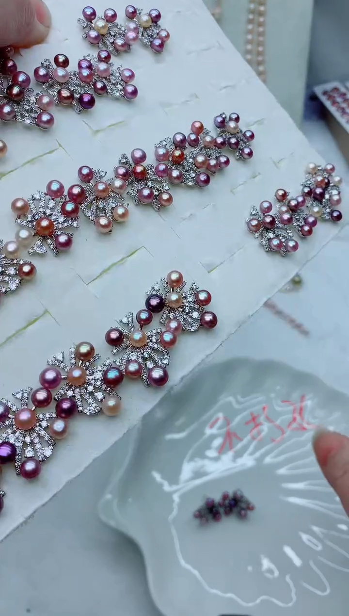 未镶嵌耳饰淡水珍珠多样性发其一【非无瑕】