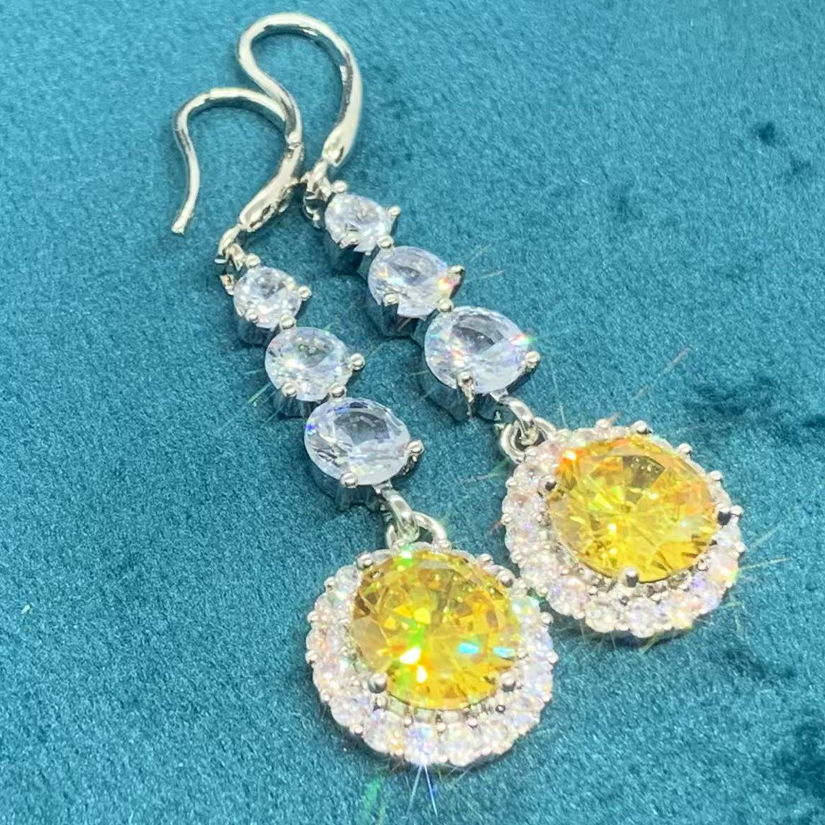 【南非库里南】NFKLN 高端奢华定制 黄色圆包耳坠 381