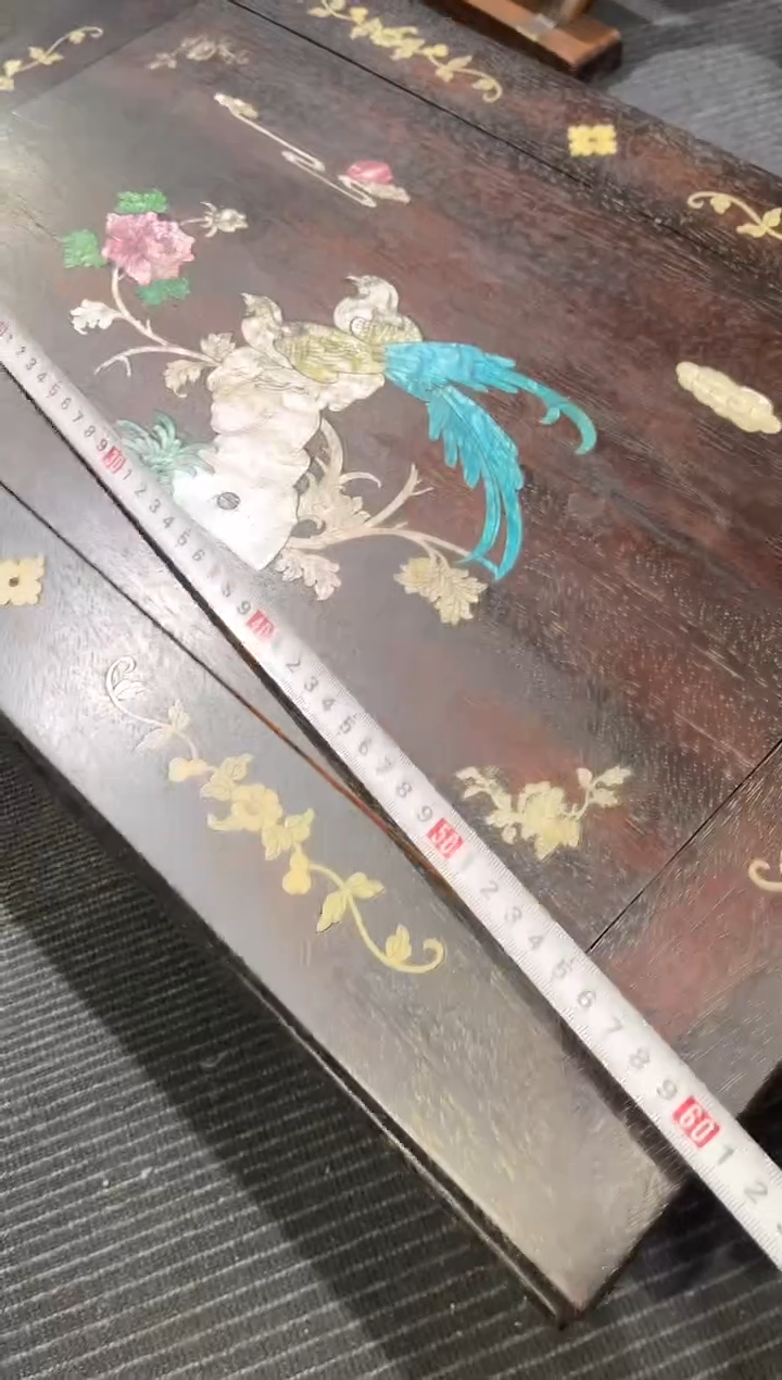 檀香紫檀（小叶紫檀）?****️紫檀镶嵌花鸟大炕桌