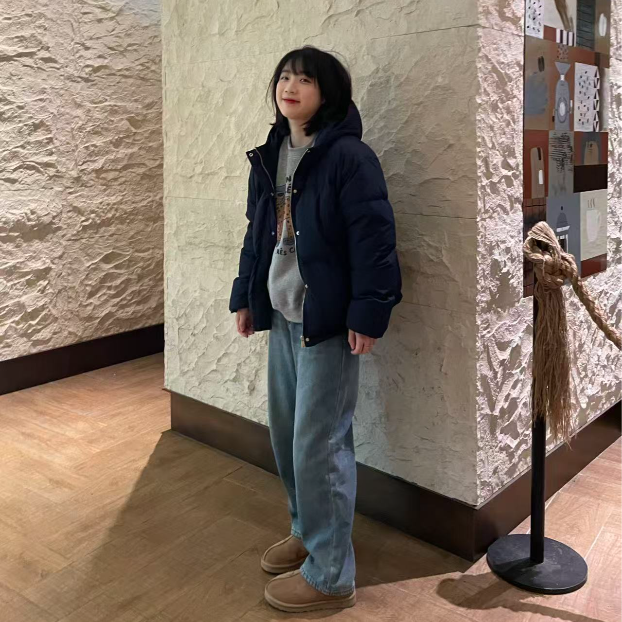 Sevbasks 七七家韩版 25年新品咸菜咖连帽简约基础羽绒服