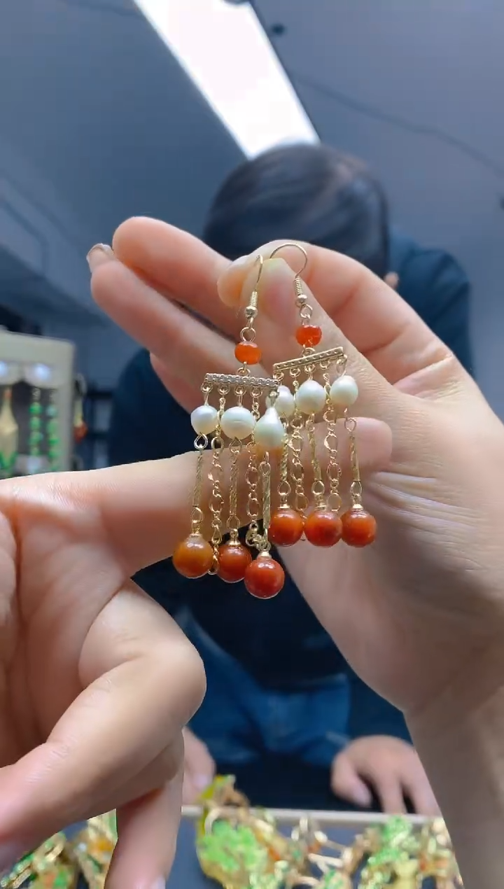 【闪购商品】翡翠耳饰合金0289翡翠耳钩