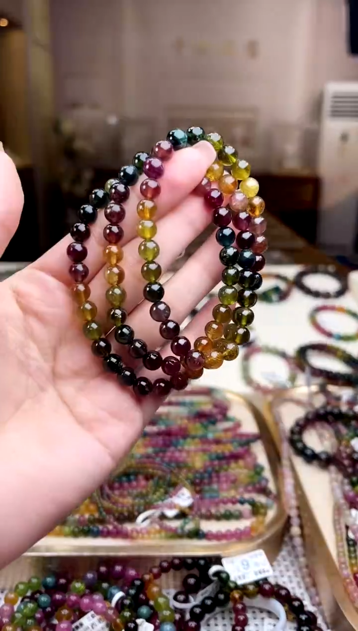 【闪购商品】/未镶嵌碧玺6mm+碧玺多圈多样性发货