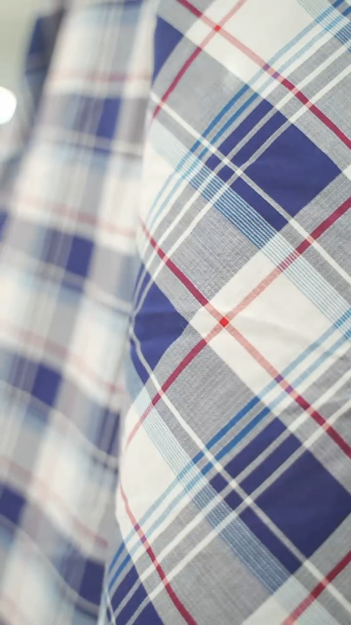 混纺3米BRB同厂 棉质面料蓝白红格纹系列衬衫连衣裙布料 宽140CM