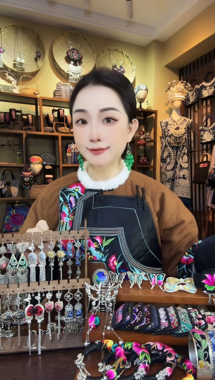 刺绣非遗刺绣民族风耳环