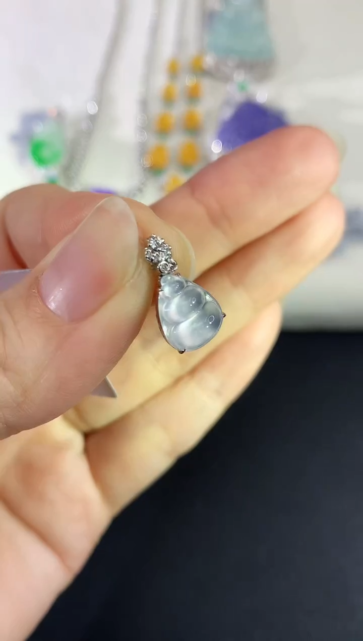 吊坠(不含链)18K金镶嵌翡翠181|3980