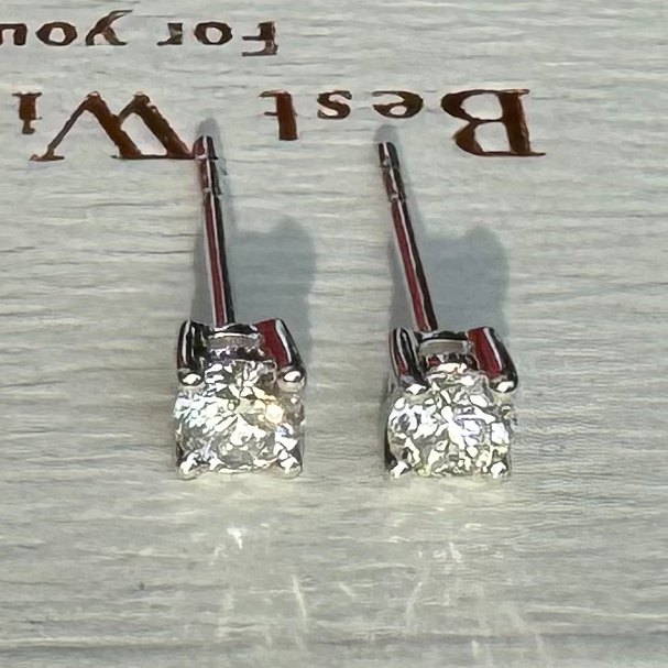 实验室培育钻石福利 培育钻石耳钉925银 四爪款